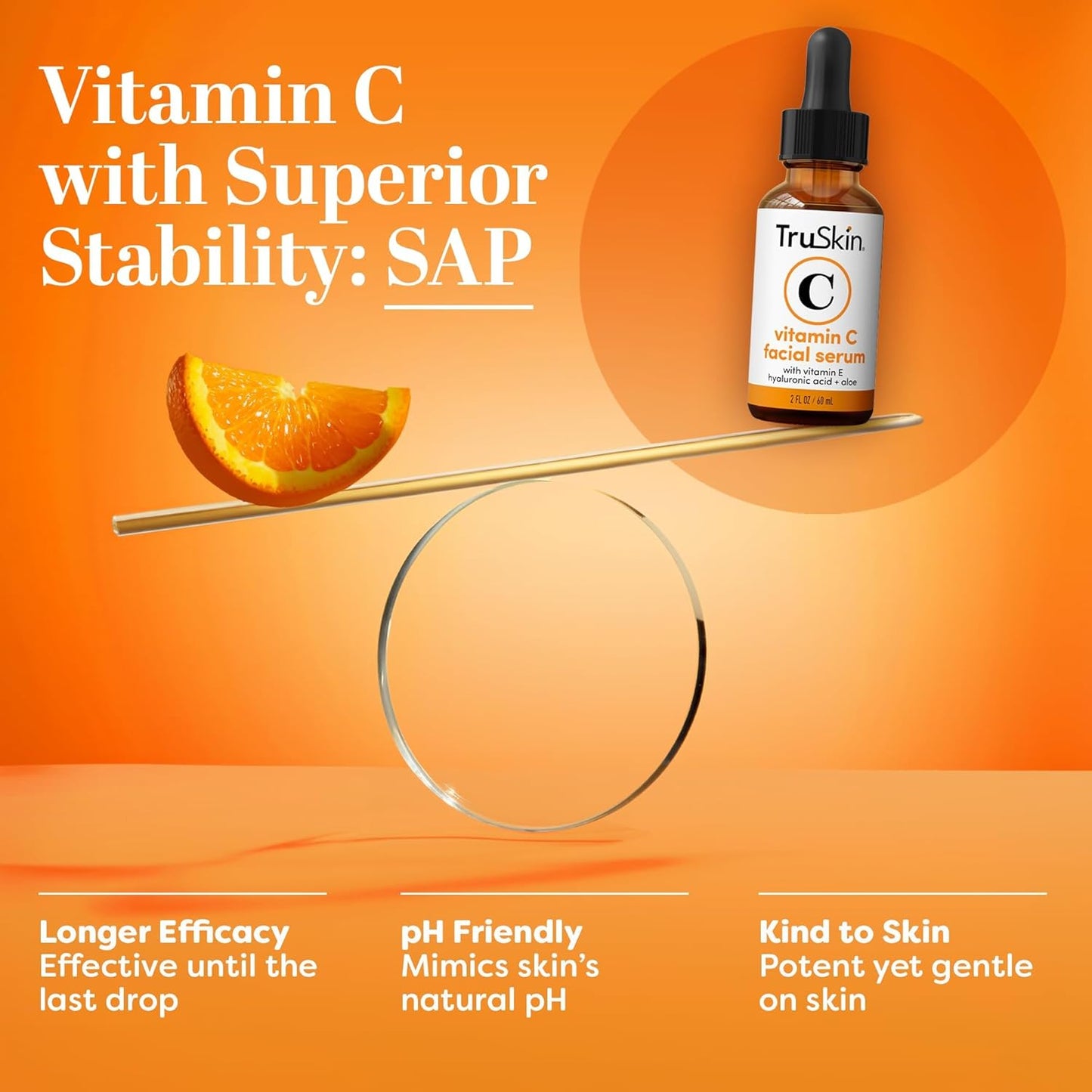 Vitamin C Facial Serum – Anti-Aging Formula with Hyaluronic Acid and Vitamin E – Brightening Treatment for Dark Spots, Skin Tone, Fine Lines, and Wrinkles, 2 Fl Oz